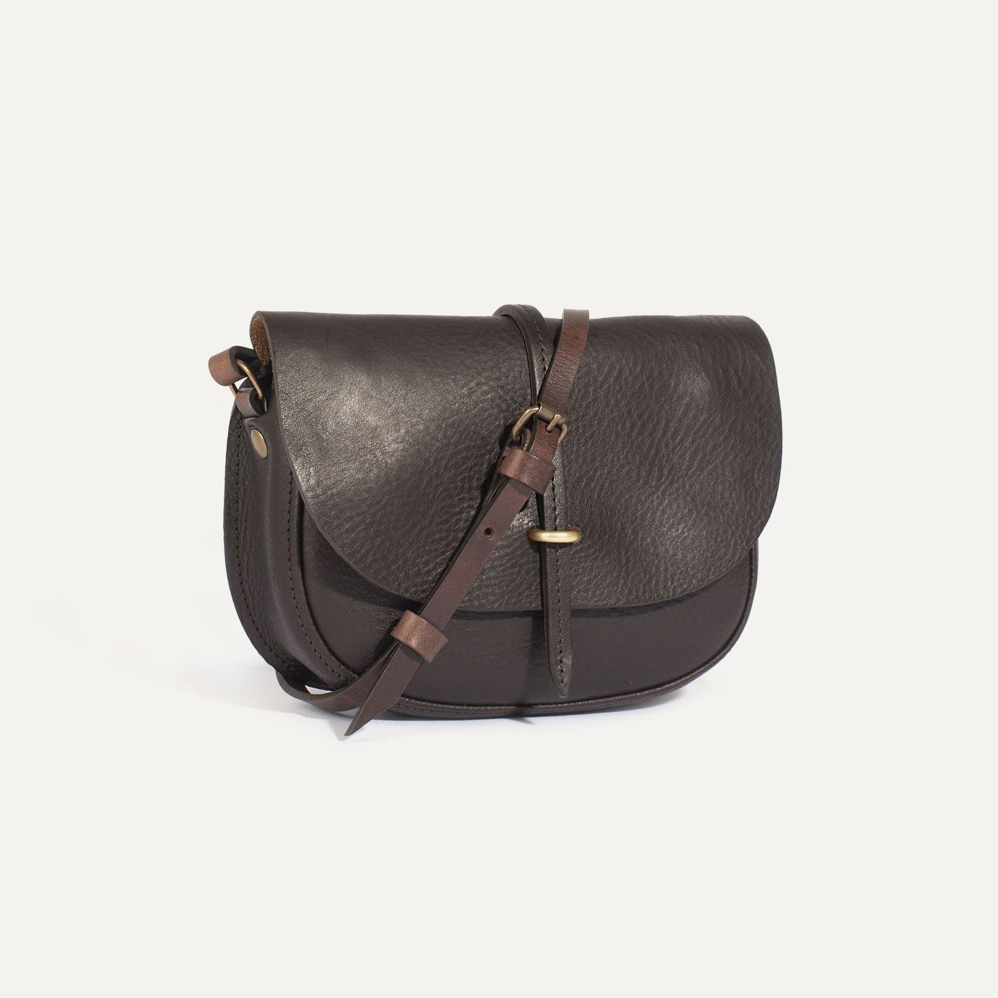 Bleu De Chauffe:Mini Postier Pastel Bag (Dark Brown)