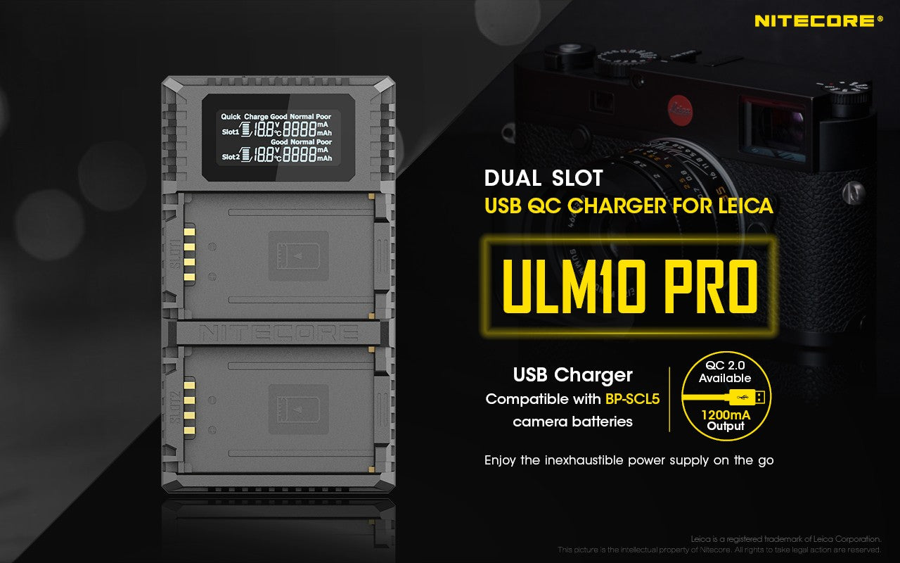 Nitecore ULM10 PRO CHARGER FOR LEICA M10