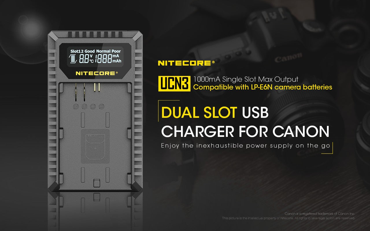 Nitecore UCN3 USB Charger For Canon