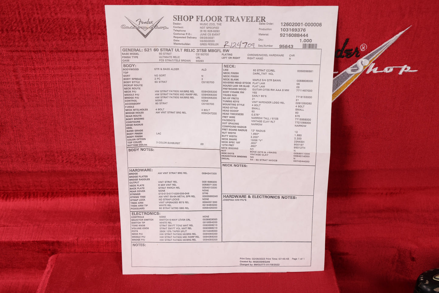 Fender Custom Shop 1960 Stratocaster Ultimate Relic Masterbuilt Greg Fessler 3-Tone Sunburst