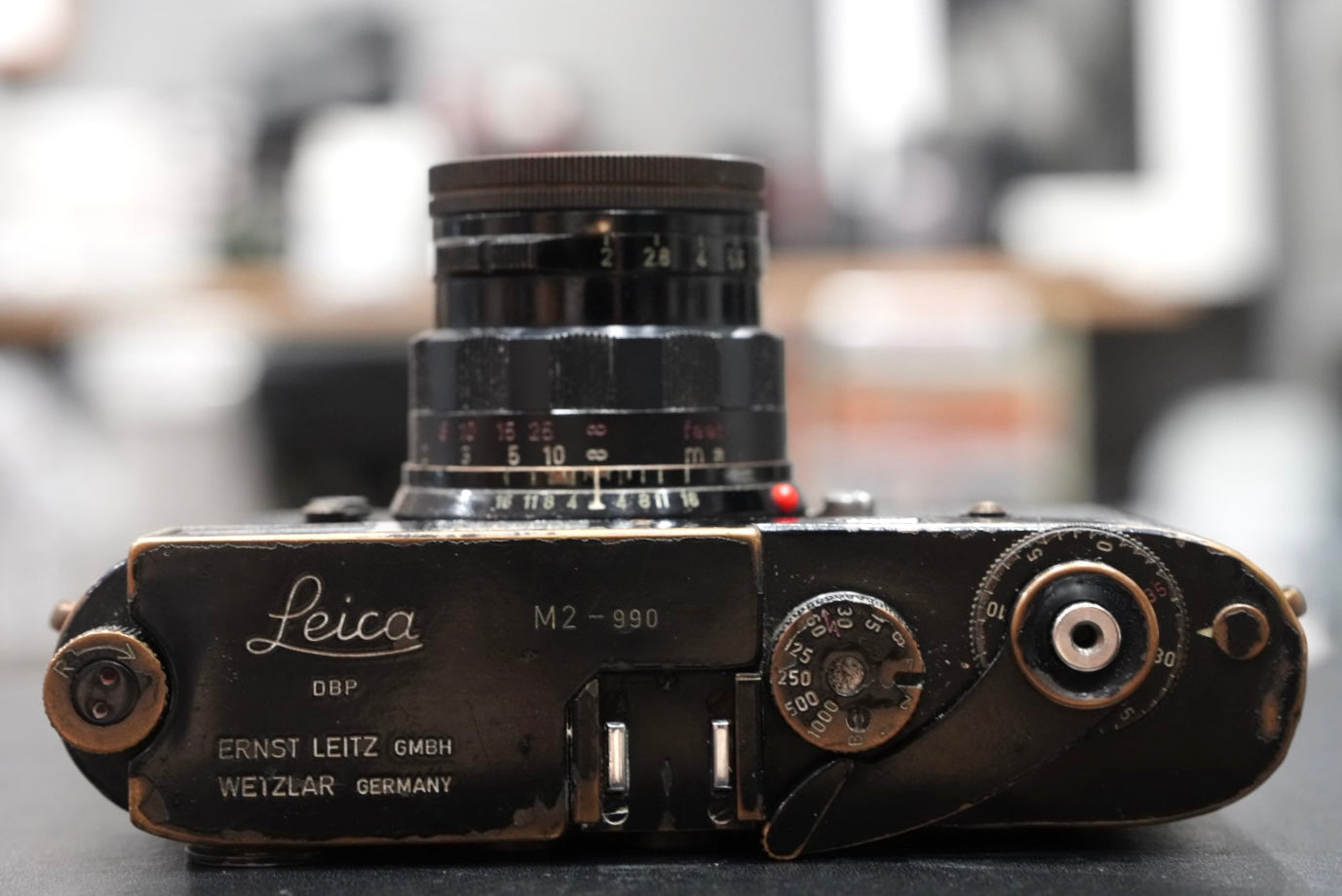 Original black paint Leica M2 (no self-timer) with leica Summicron-M 50/2v.2 rigid