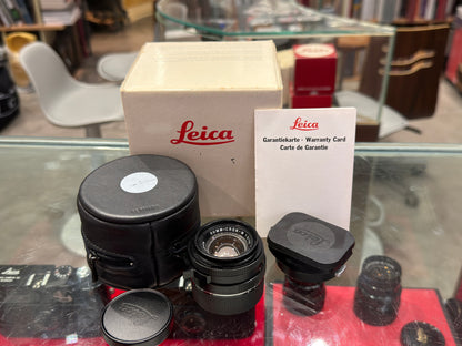 Leica Summicron 35mm F/2 Black (7 Elements) with hood and box #3604809