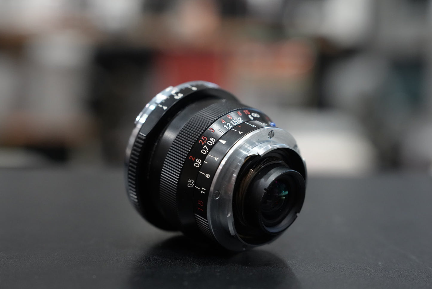 Carl Zeiss Distagon 18mm f/4 ZM with hood and viewfinder (M mount)