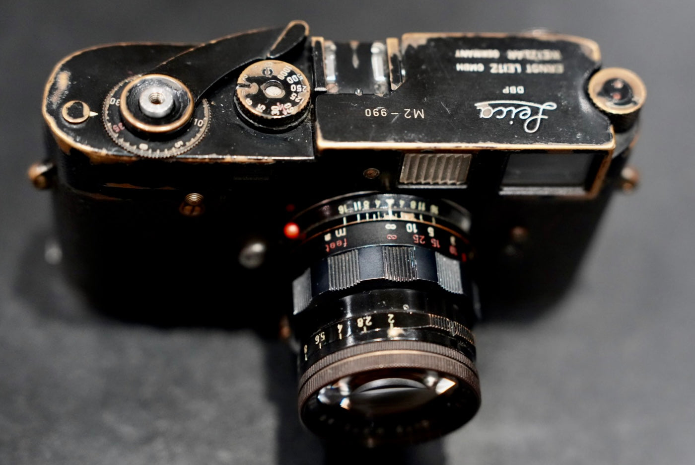 Original black paint Leica M2 (no self-timer) with leica Summicron-M 50/2v.2 rigid