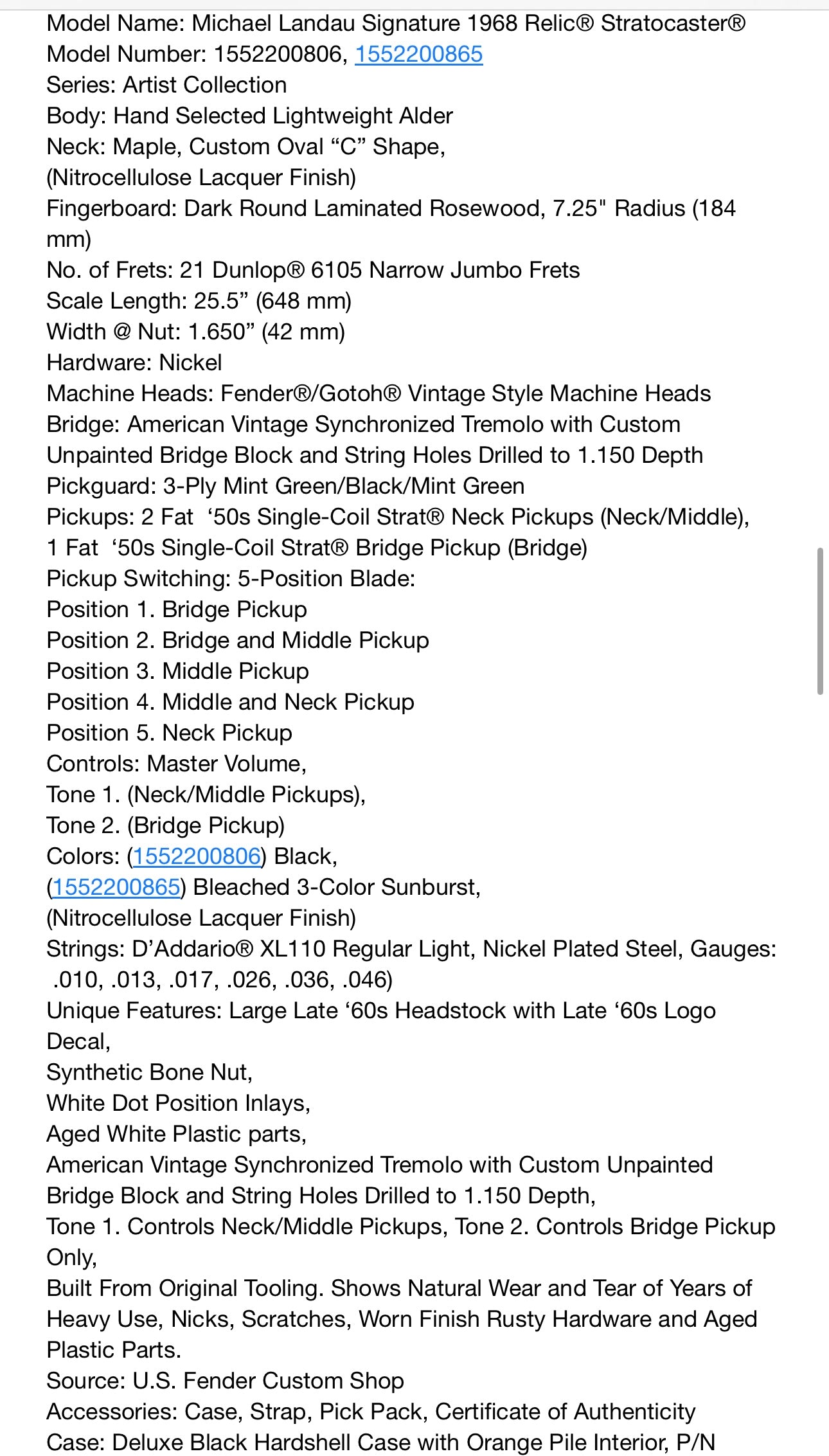 fender custom shop 1968 stratocaster michael landau brazillian wood 2013 #R74545