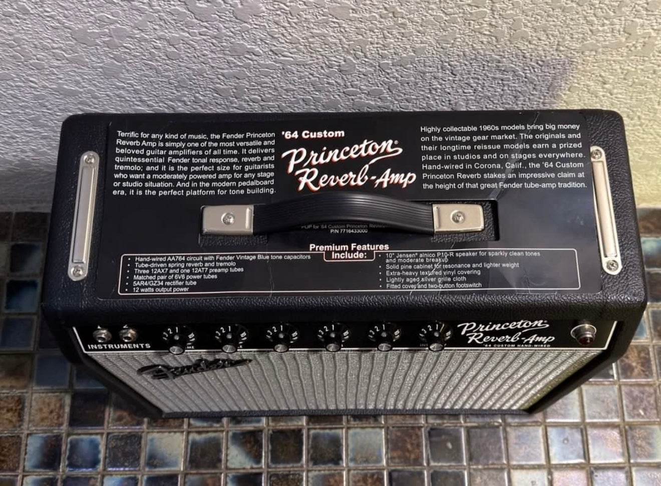 Fender '64 custom Princeton reverb guitar amp Hand-Wired amplifier (with David laboga power plug)