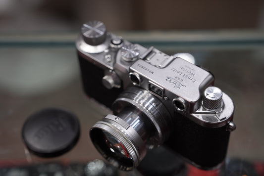 Leica lll C Film Camera Silver (IIIC) With Summitar 50mm F/2 Collaspible #483674/721314