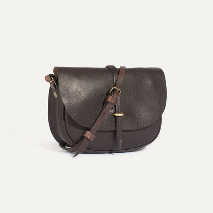 Bleu De Chauffe:Mini Postier Pastel Bag (Dark Brown)
