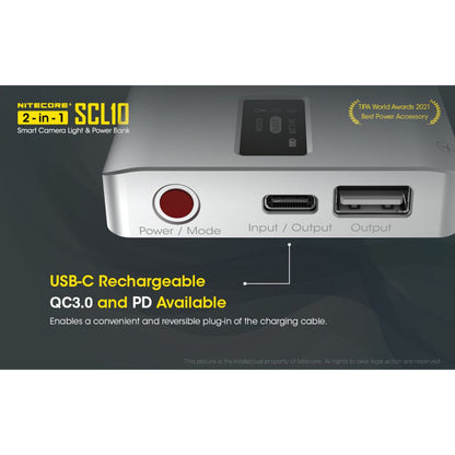 Nitecore SCL10 2-in-1 Smart Camera Light &Power Bank