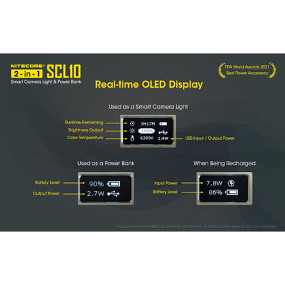 Nitecore SCL10 2-in-1 Smart Camera Light &Power Bank