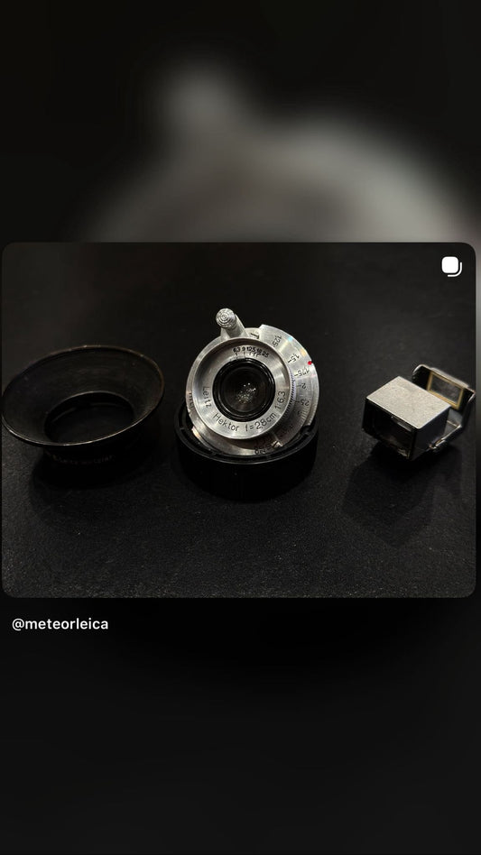 Leitz Hecktor 28mm F/5.6 LTM+ Leitz 28mm Viewfinder + SOOHN hood #274364